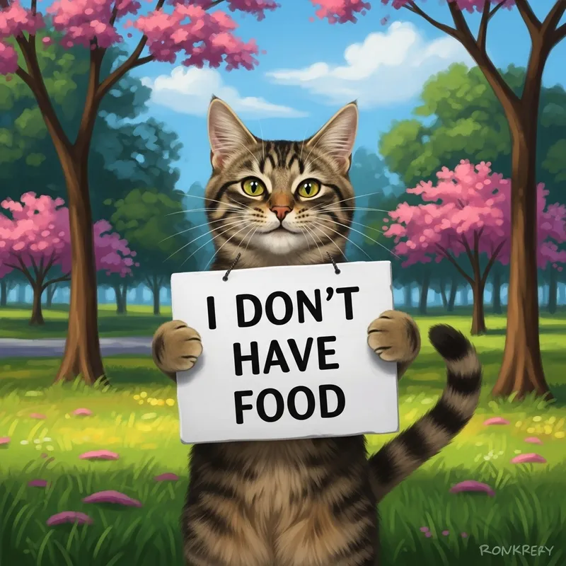 Playful Mischievous Cat | Bright and Vibrant Park Scene