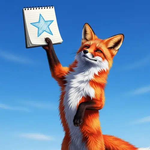 Colorful Fox Displaying Star Artwork | Inspiring Wildlife Scene