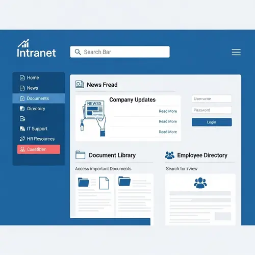 Intranet Site Design Sketch: User-Friendly Layout
