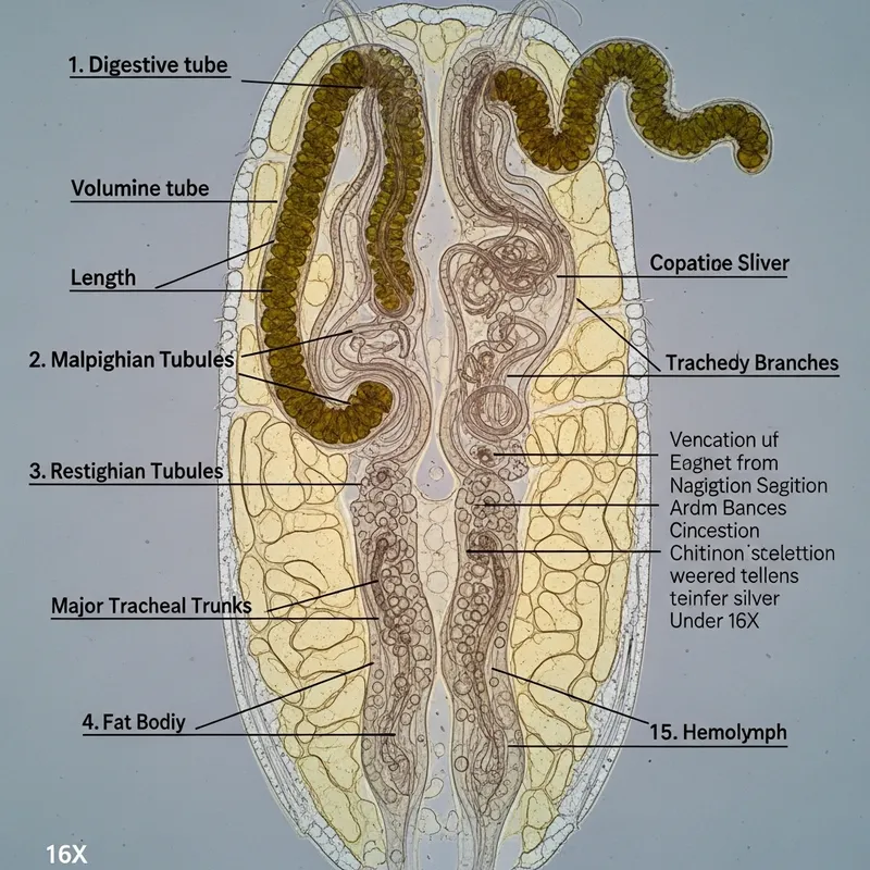 Larvae Anatomy Study: Digestive Tube, Malpighian Tubules, Respiratory System