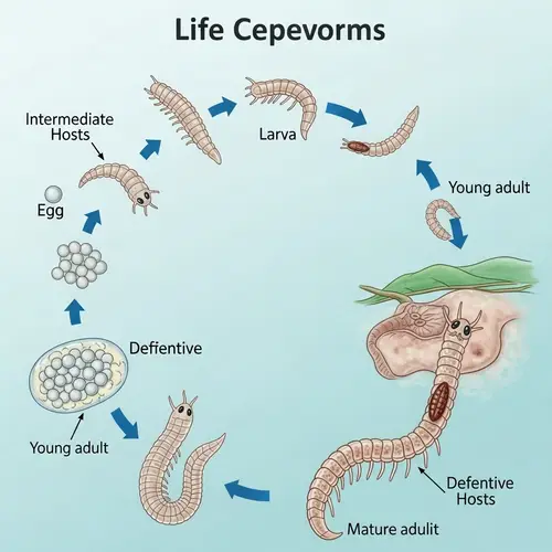 Life Cycle of Tapeworms: Egg to Mature Adult Illustrated