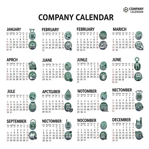 Company Calendar Design for Public Services Organization