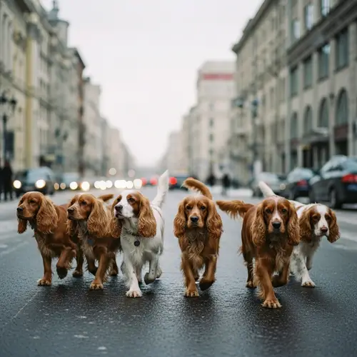 Spaniel Dogs Explore Moscow Streets | Kodak Vision3 500