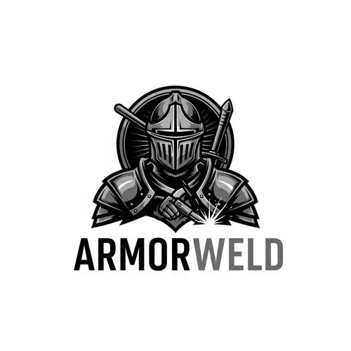 Medieval Knight Logo Design for ARMORWELD