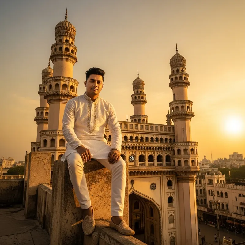 AKYD Anil Kumar Yadav Dundukuri Sitting on Charminar Icon