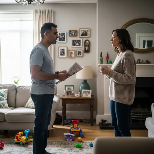 Intense Argument Between Middle-Aged Man and Woman in Home