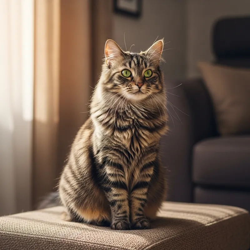 Majestic Cat in Comfortable Home Scene