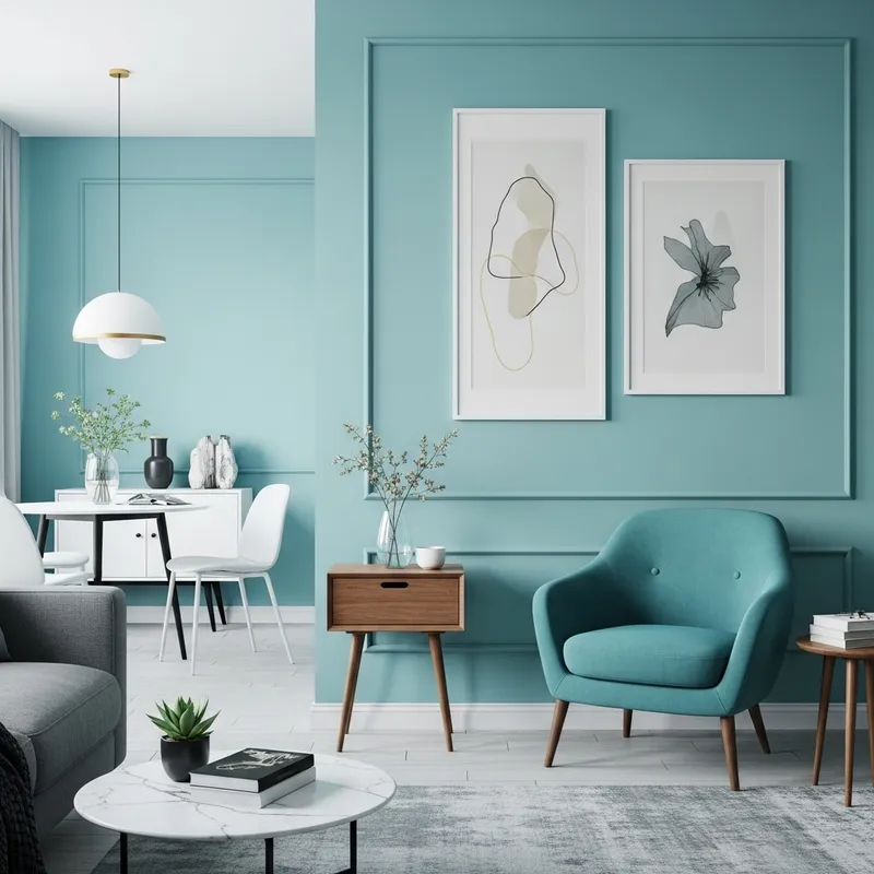 Modern Interior in Shades of Robin's Egg Blue