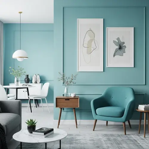 Calming & Stylish Modern Interior in Robin's Egg Blue