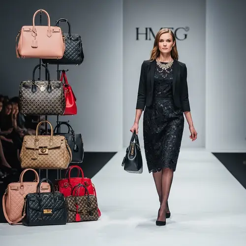 Luxury Fashion Runway with High-End Handbags | Strutting Model