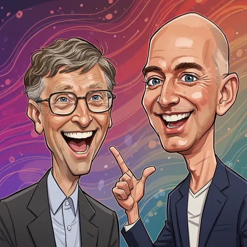 Gates & Bezos: A Caricature Conversation on AI