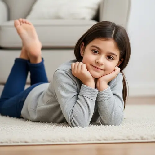 Serene Spanish Girl Relaxing in Comfort