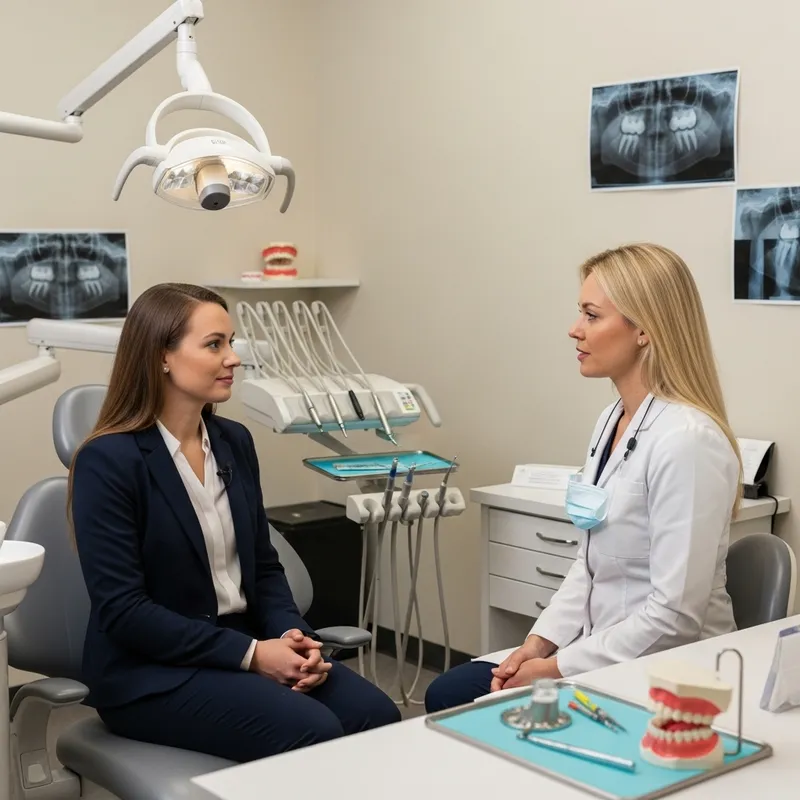 Meeting with Female Dentist: Interview with Blonde Patient