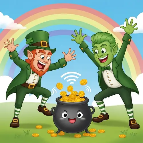 Fighting Irish Leprechaun vs Pepe Meme Battle for Crypto Coins