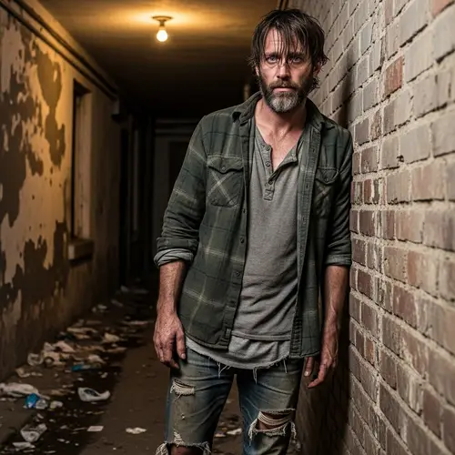 Ugly Gage Scott with Scruffy Beard and Unkempt Hair