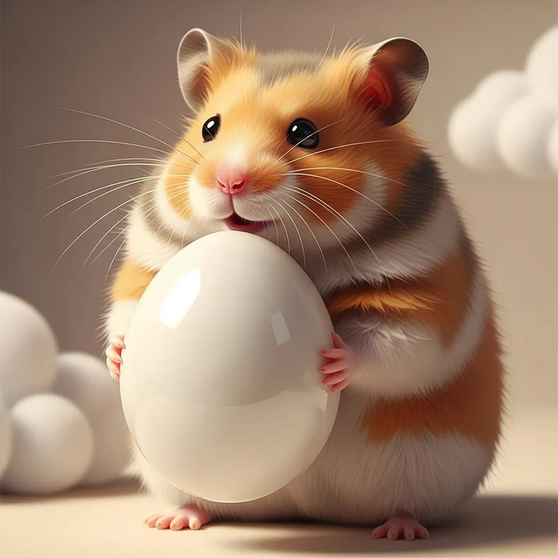 Cute Hamster Holding Shiny Egg | Cozy Atmosphere Cute Hamster Holding Shiny Egg | Cozy Atmosphere
