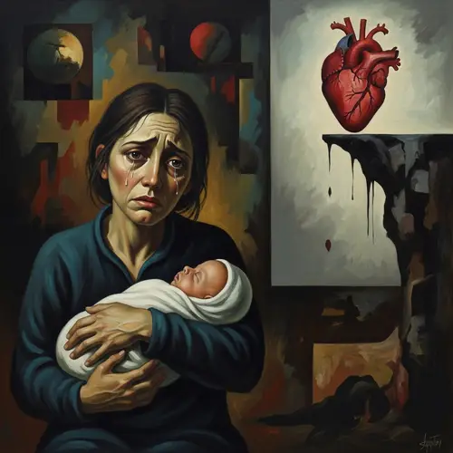 Impact of Postpartum Depression on Maternal Mortality - Haunting Artistic Depiction