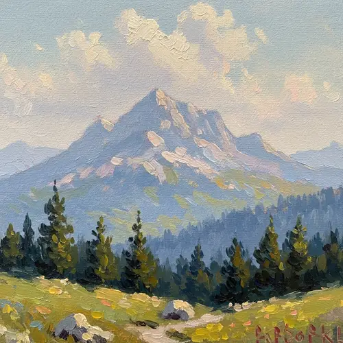 Impressionist Mountain Landscape Art