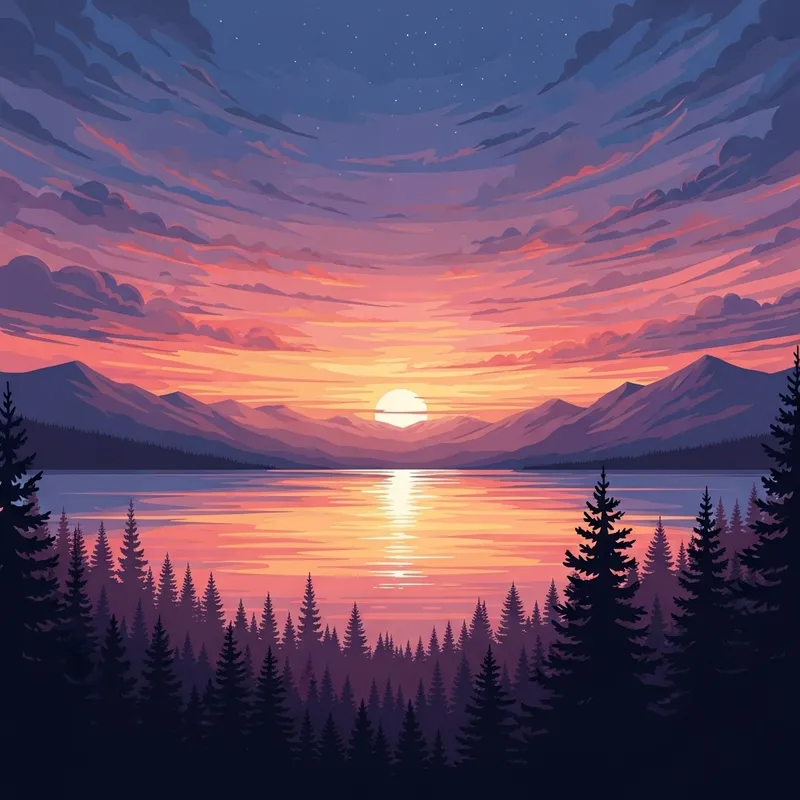 Serenity Morning Sky Digital Background Image