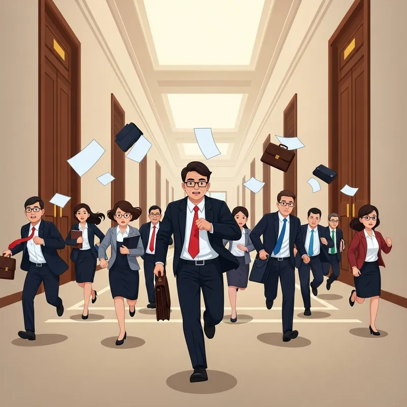 Government Officials Rushing in Action