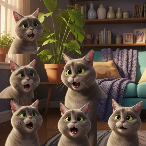 Talking Cat Animated Video: Expressive Domestic Feline