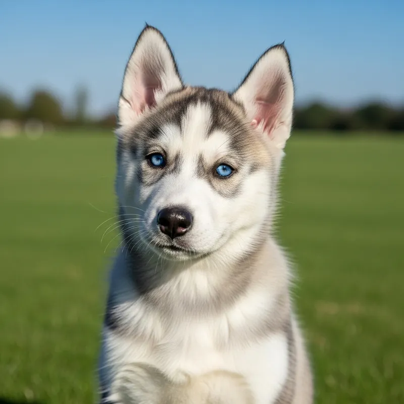Cute Siberian Husky Puppy - Beautiful Grey & White Fur