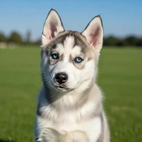 Adorable Siberian Husky Puppy - Fluffy Grey & White Coat