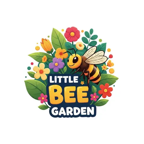Little Bee Garden Logo: Vibrant Nature-Inspired Design