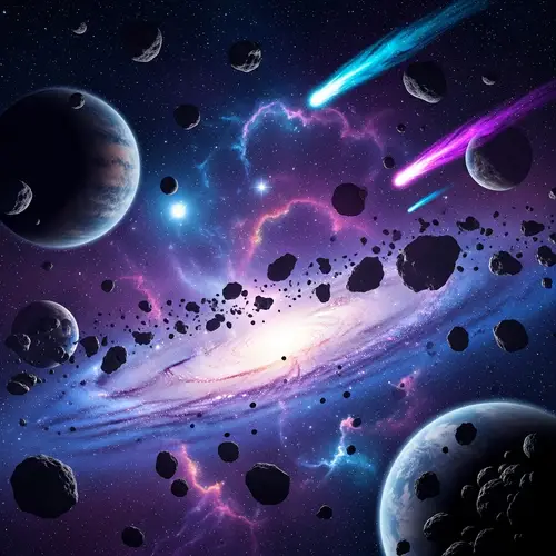 Unknown Galaxy - Cosmic Beauty in Purple, Blue, and Pink