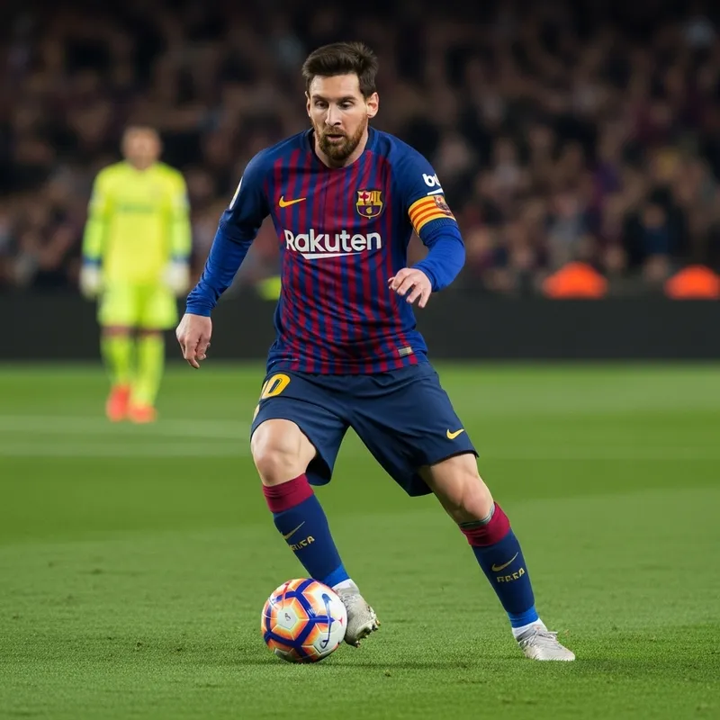 Dynamic Messi-Style Footballer in Action