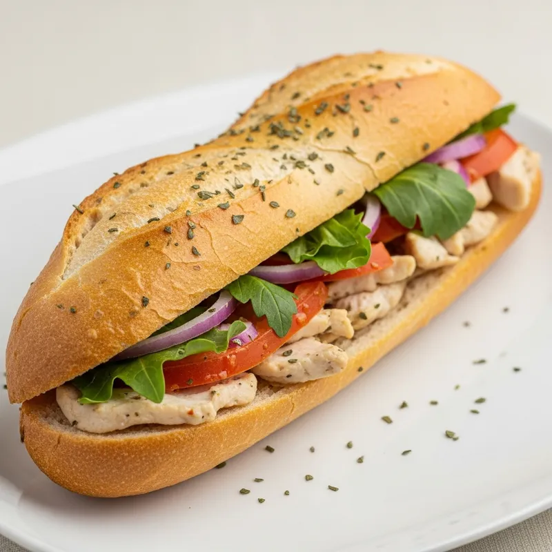 Mouthwatering Chicken Baguette with Fine Herbs Mouthwatering Chicken Baguette with Fine Herbs
