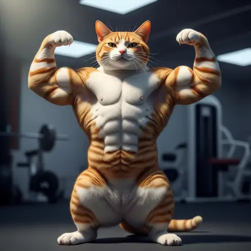 Muscular Cat Flexing Muscles | Impressive Feline Display