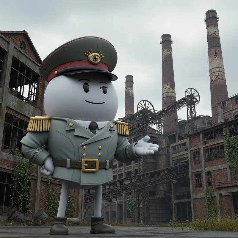 Confident Smesharikov at Dilapidated Factory | Imaginary Spherical Character