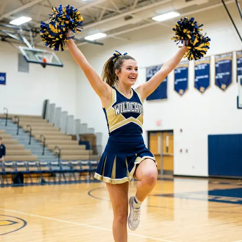 Energetic Cheerleader Photo in Action