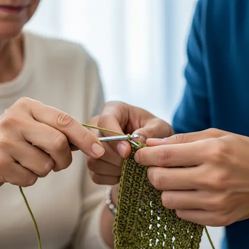 Crocheting Hands: A Tranquil Scene of Crafting