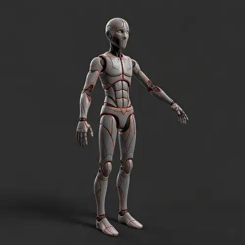 3D Character Model with Flexible Articulation Points and Dynamic Lighting System