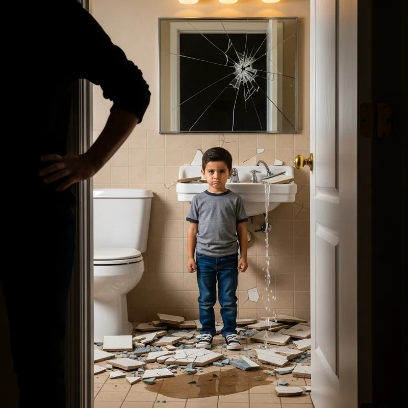 Hispanic Child Accused of Breaking Bathroom