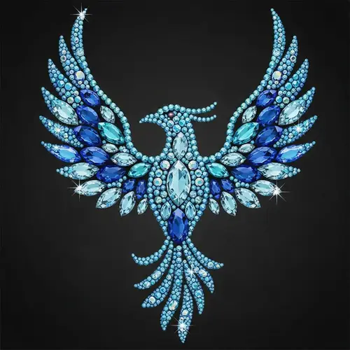 SWAROVSKI Phoenix Logo with Cold-Tone Blues