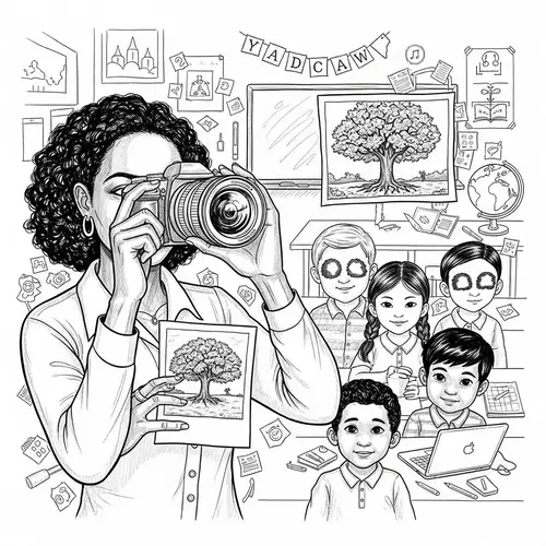 Intricate Teacher & Kids Sketch: Inspiring Knowledge Capture