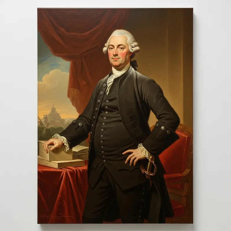 George Washington Oil Painting in Regal Pose - Historical Genre Scene