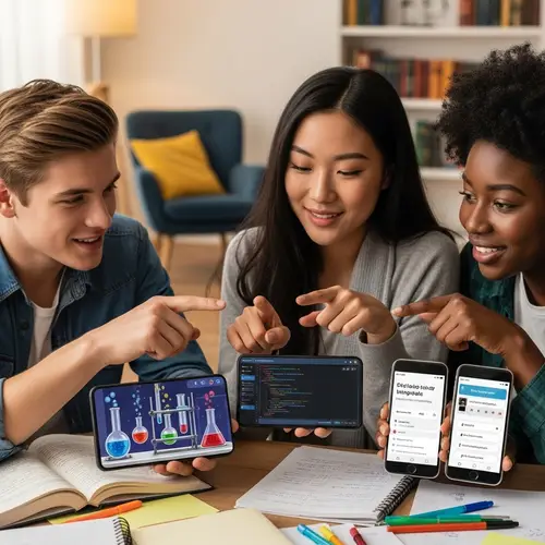 Teenagers Engage in Collaborative Learning with Educational Apps