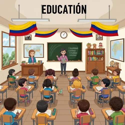 Education in Colombia: Diverse Classroom Scene