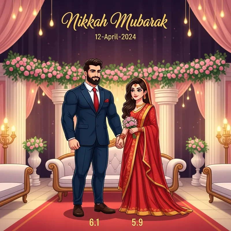 Handsome Groom and Elegant Bride at Nikkah Ceremony 12-April-2024