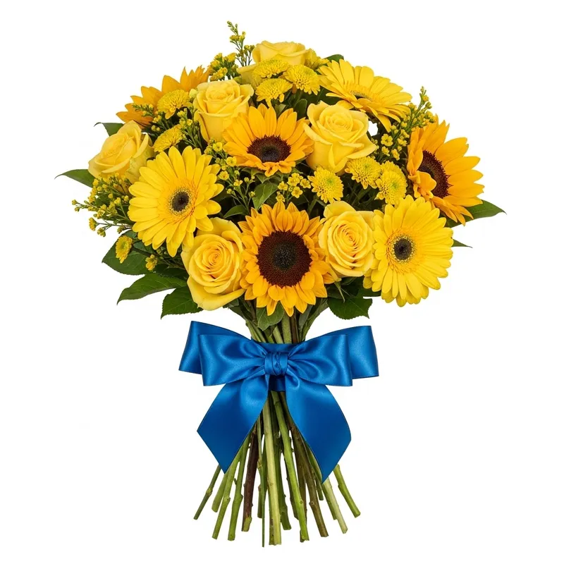 Vivid Yellow Flower Bouquet for Mother's Day