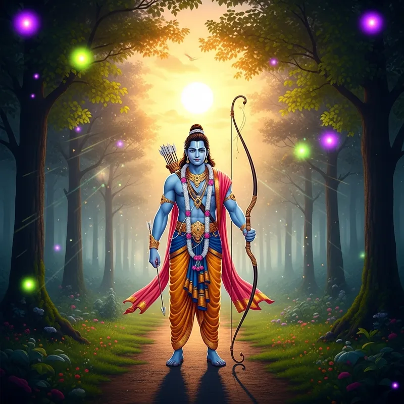 Lord Rama: Abstract Mythological Portrait | Devotional Art Lord Rama: Abstract Mythological Portrait | Devotional Art