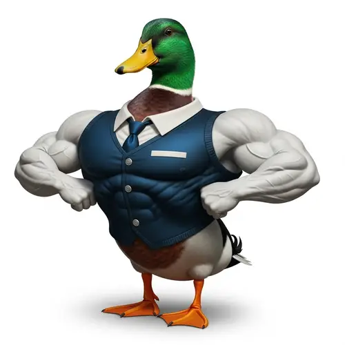 Muscle-Bound Duck: Comedic Display of Robust Physique