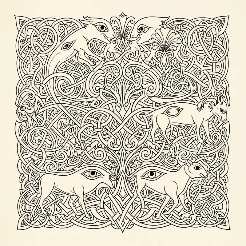 Sketch Design of Nordic Art: Ringerike Period Inspiration Sketch Design of Nordic Art: Ringerike Period Inspiration