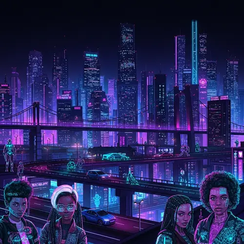 Shimmering Cyberpunk Cityscape: A Futuristic Vision