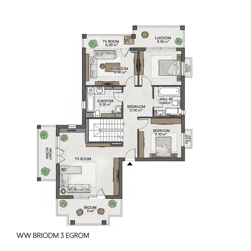 Modern 3-Bedroom House Floor Plan Blueprint Modern 3-Bedroom House Floor Plan Blueprint