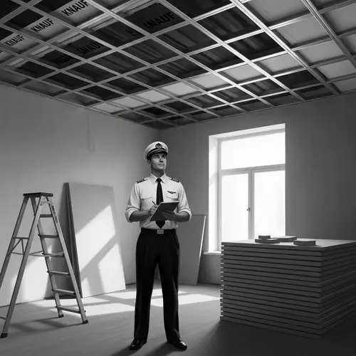 Confident Sailor in Room with Repair Work | Digital Painting